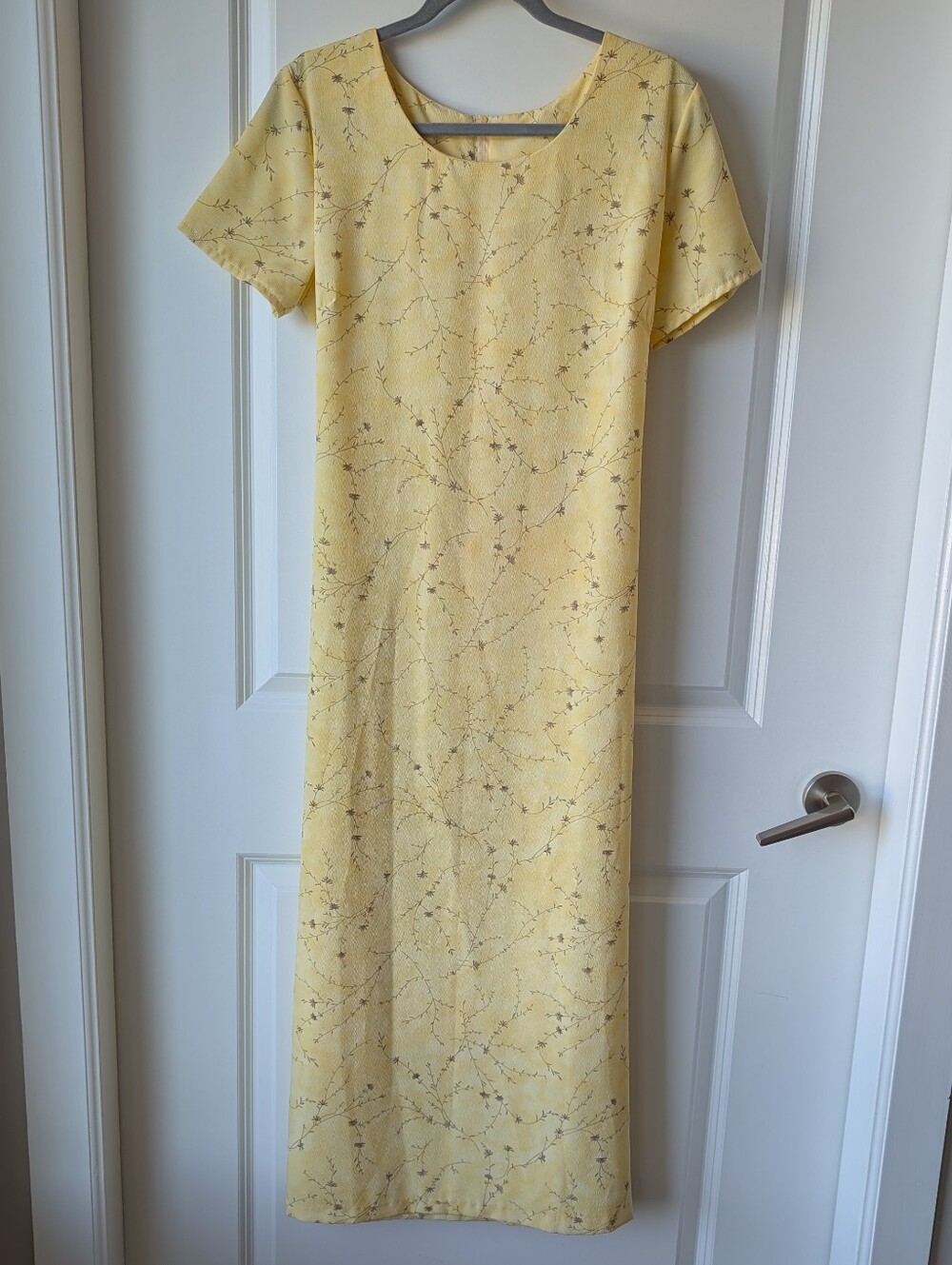 Vintage Yellow Floral Maxi Dress